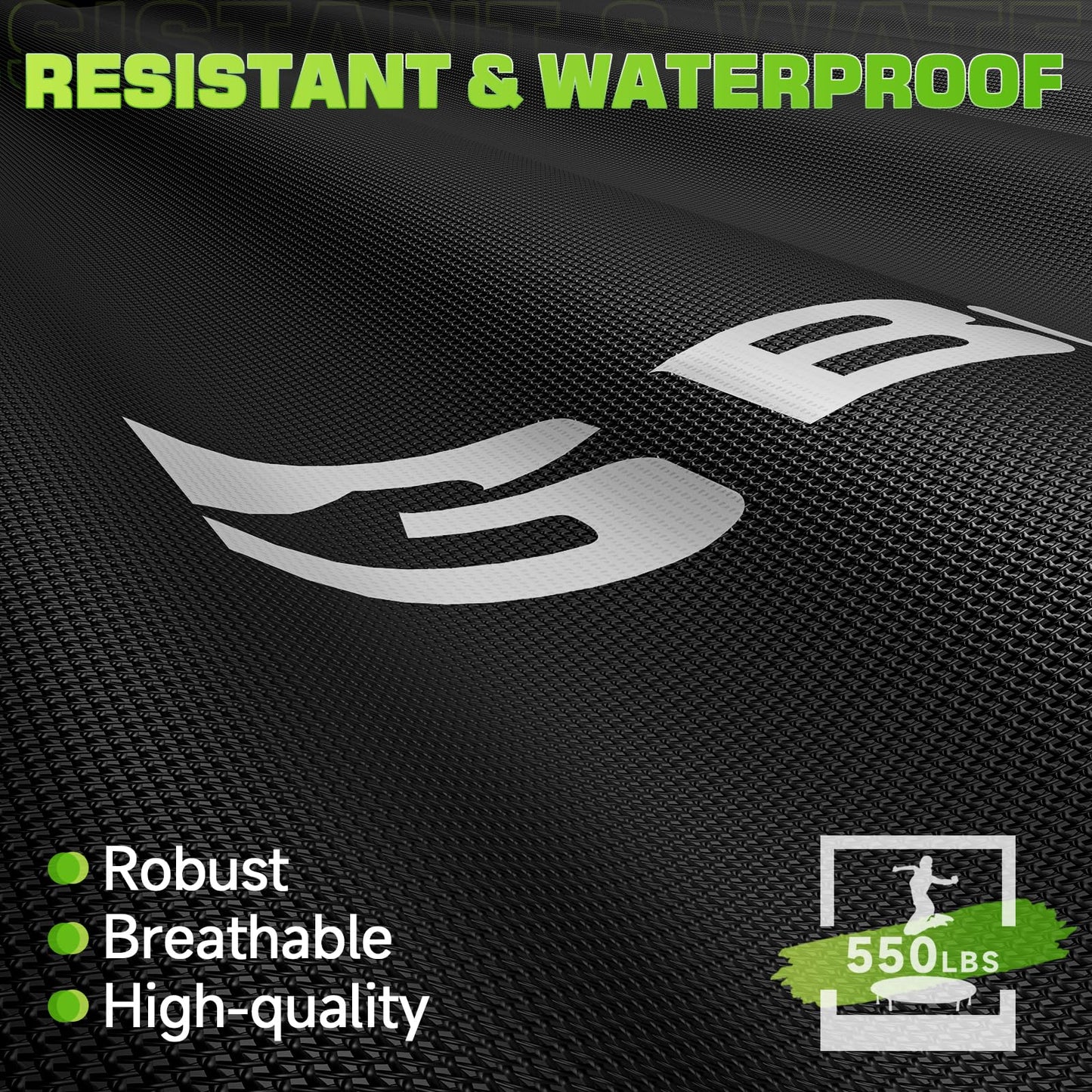 BCAN Fitness Trampoline Indoor Ø 122 cm, Trampoline for Adults up to 250 kg, Ground Trampoline with Adjustable T-Handle & 42 Bungee Cords, Quiet & Low in vibrations.