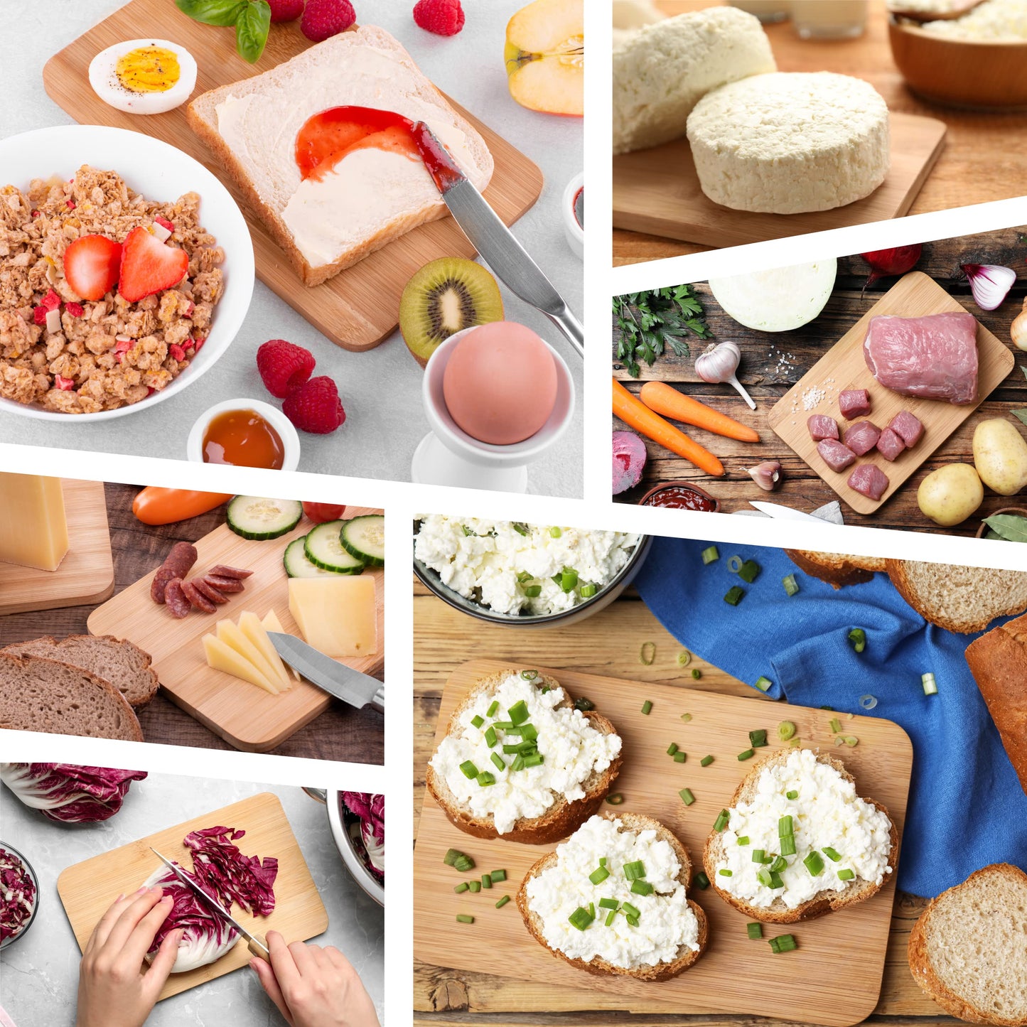 12 piece bamboo wood breakfast board set - 22x14x0.8cm wooden board set board breakfast board wood board