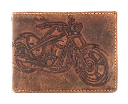 Jockey Club genuine leather biker wallet in genuine leather wallet with 50cm chain & RFID protection.