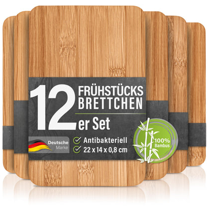 12 piece bamboo wood breakfast board set - 22x14x0.8cm wooden board set board breakfast board wood board