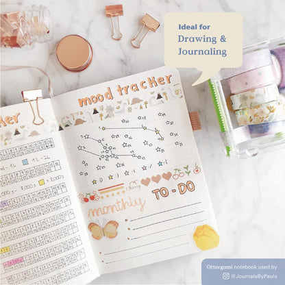 Ottergami Bullet Journal Notebook dotted - High-quality, thick paper with 150 g/m² - The Classic A5 dotted Bullet Journal with pre-printed dots and extra templates.
