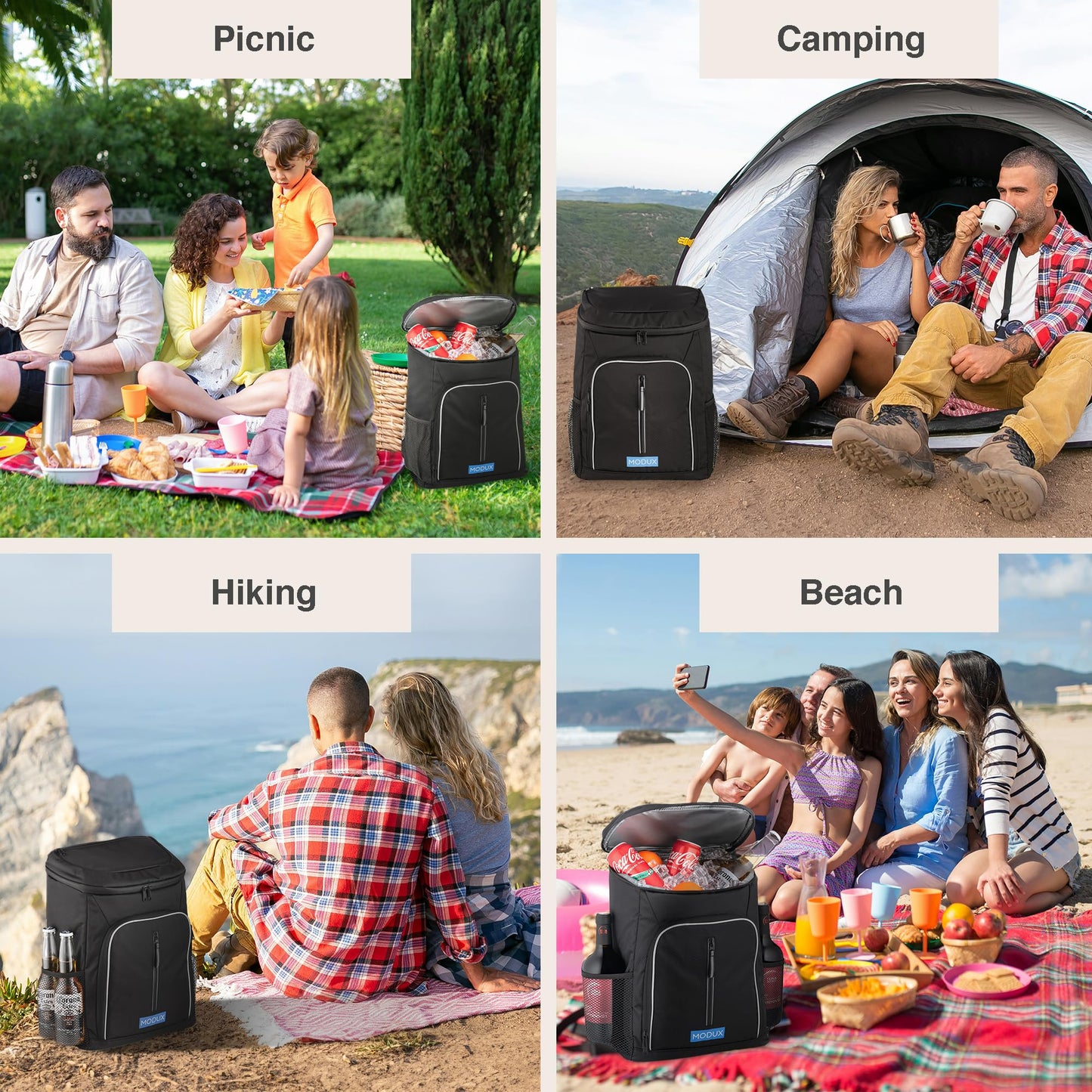 Modux 30L cooling backpack thermal backpack - Insulated cooler bag keeps food hot or cold - Perfect for camping, picnicking, and grilling cooler bag.