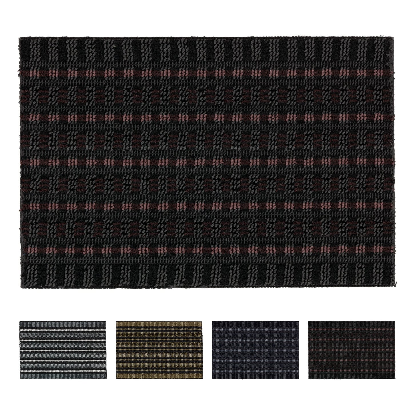 Astra Premium Outdoor Mat - Poly Brush - durable doormat - black/burgundy - 50 x 80 cm