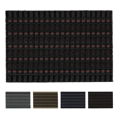 Astra Premium Outdoor Mat - Poly Brush - durable doormat - black/burgundy - 50 x 80 cm