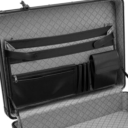 anndora aluminum briefcase black attaché case with combination lock