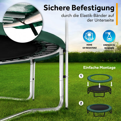 KIDUKU Trampoline Edge Cover | Ø 244cm 305cm 366cm 427cm | tear-resistant | 100% UV resistant spring cover edge protection (Green, 305 cm)