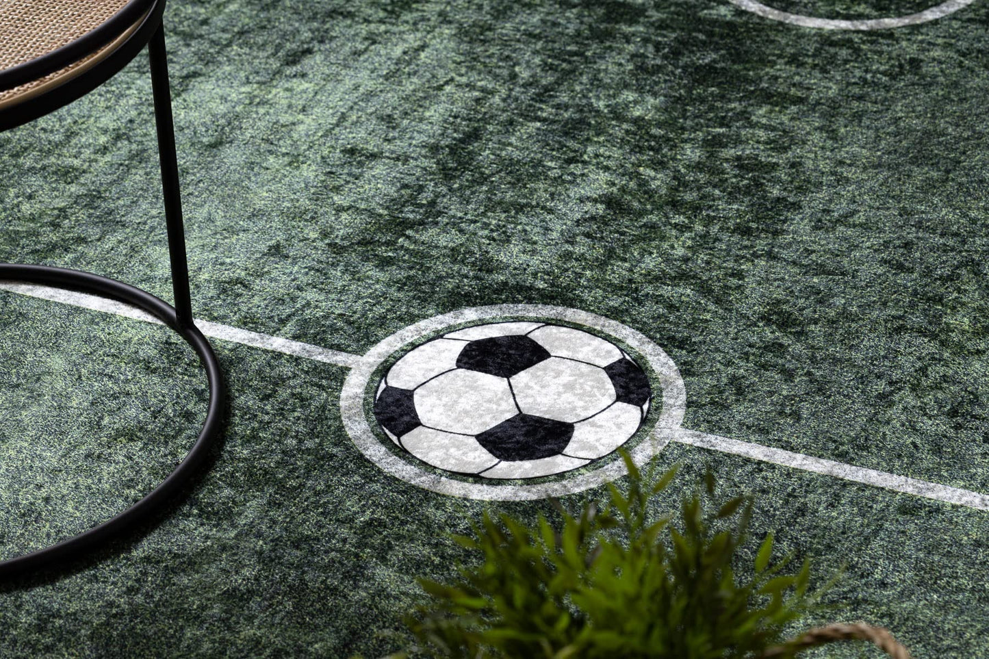 RugsX Bambino kids'rug soccer field - washable, non-slip, green 180x270 cm