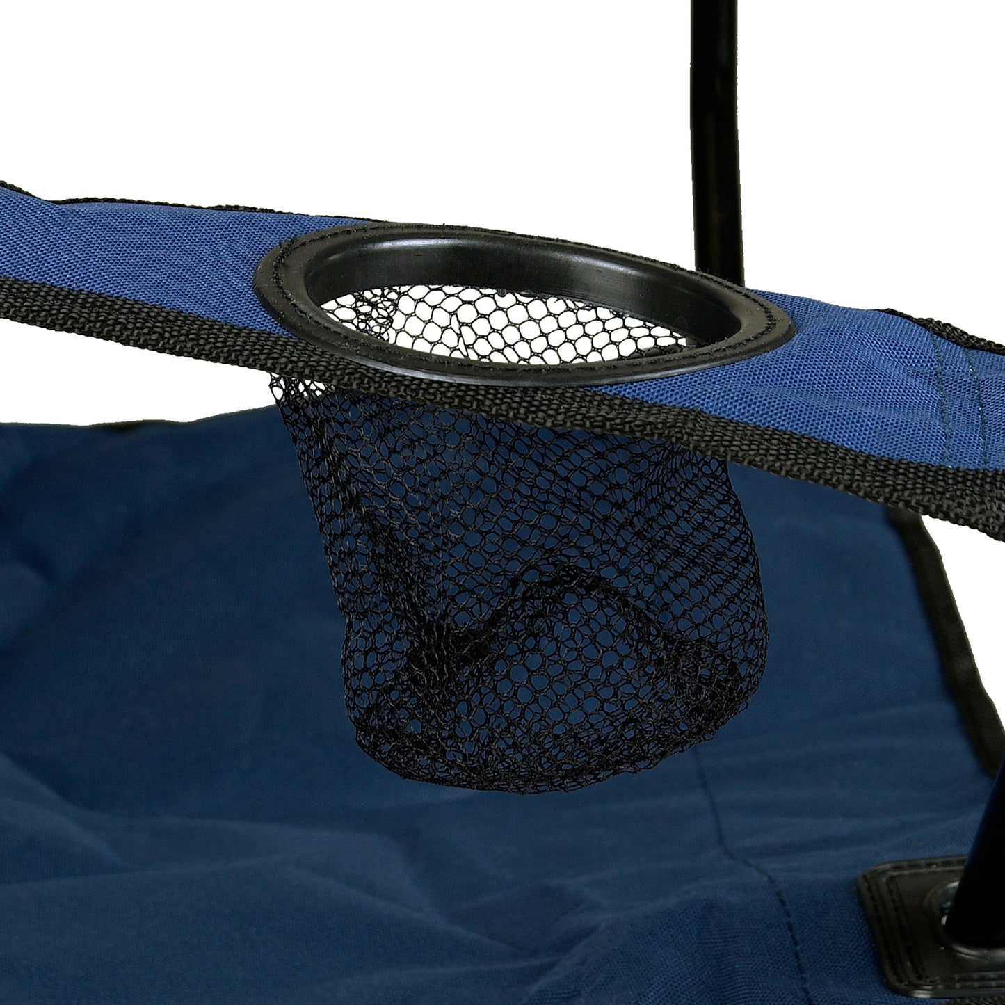 Nexos 2-piece fishing chair, folding camping chair with armrest and cup holder, practical, sturdy, lightweight, blue.