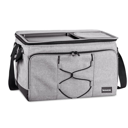 Bomoe 45 liter cool bag foldable - outdoor cool box with 16h cooling function and carrying strap, waterproof picnic bag thermal bag with storage space, insulated bag gray - IceBreezer KT43
