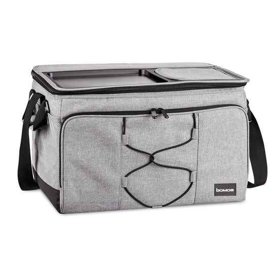 Bomoe 45 liter cool bag foldable - outdoor cool box with 16h cooling function and carrying strap, waterproof picnic bag thermal bag with storage space, insulated bag gray - IceBreezer KT43