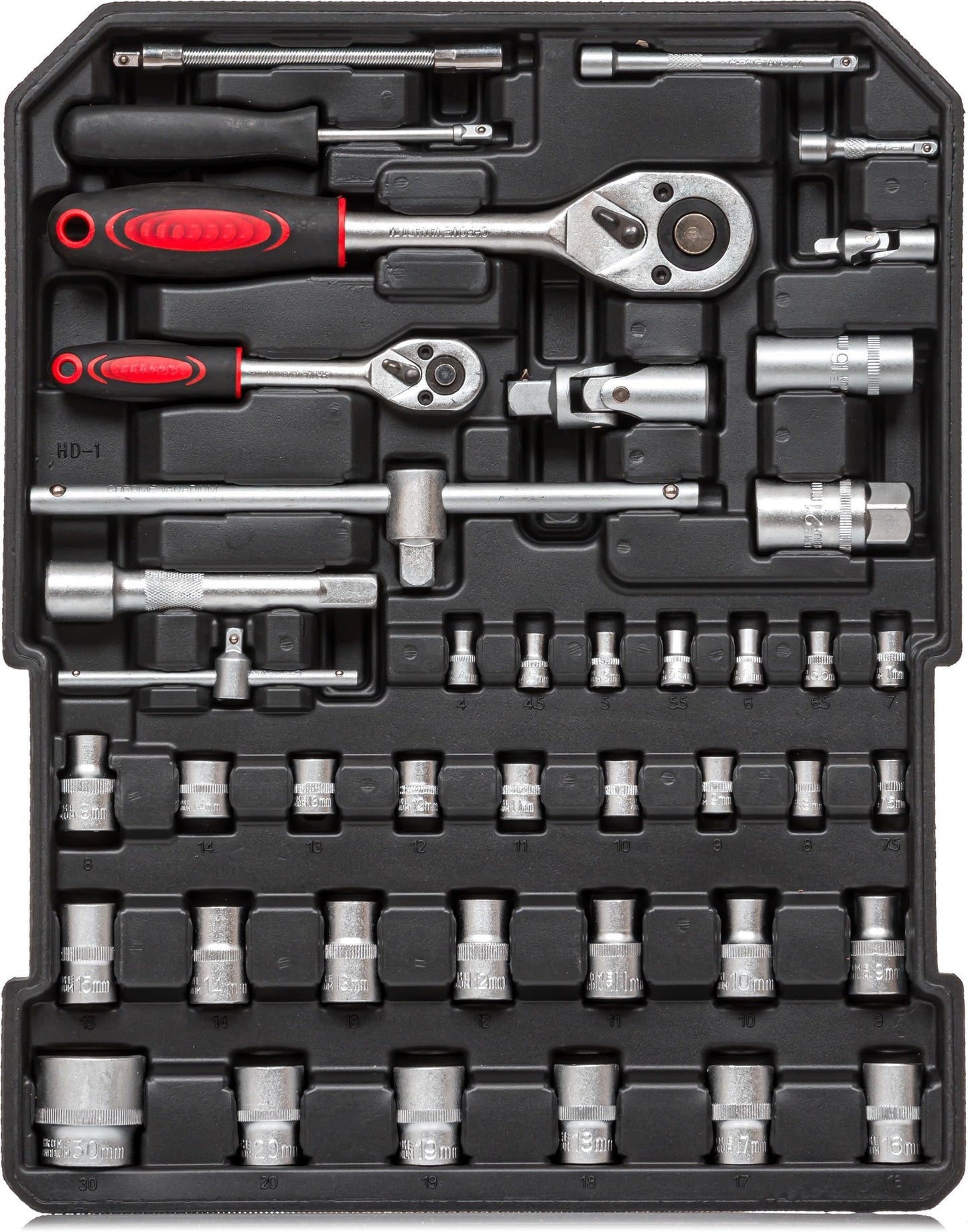 Kanwod KTOTC-1054 tool kit filled with 1000 pieces | Tool trolley set for DIY enthusiasts and master craftsmen | for workshop and household | includes wrenches, hammer, and more.