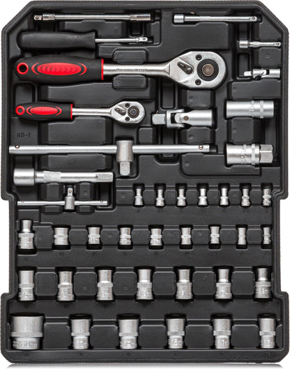 Kanwod KTOTC-1054 tool kit filled with 1000 pieces | Tool trolley set for DIY enthusiasts and master craftsmen | for workshop and household | includes wrenches, hammer, and more.
