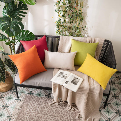 MIULEE 2-pack Waterproof Pillow Cover Outdoor Throw Pillow Modern Decorative Cushion Covers Decorative Pillow Case Decor for Garden Sofa Living Room Bed 45x45 cm Orange