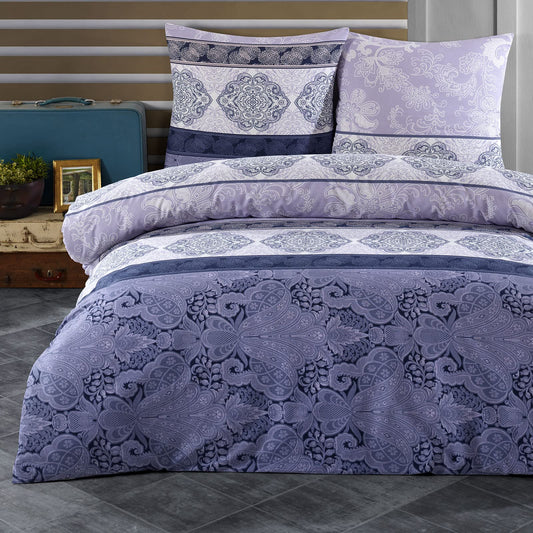 Buymax® bedding 155x220cm 100% cotton 2-piece duvet cover - bedding sets 155 x 220cm with 1 pillowcase 80x80cm, ÖKO-TEX Renforcé duvet cover set with zipper