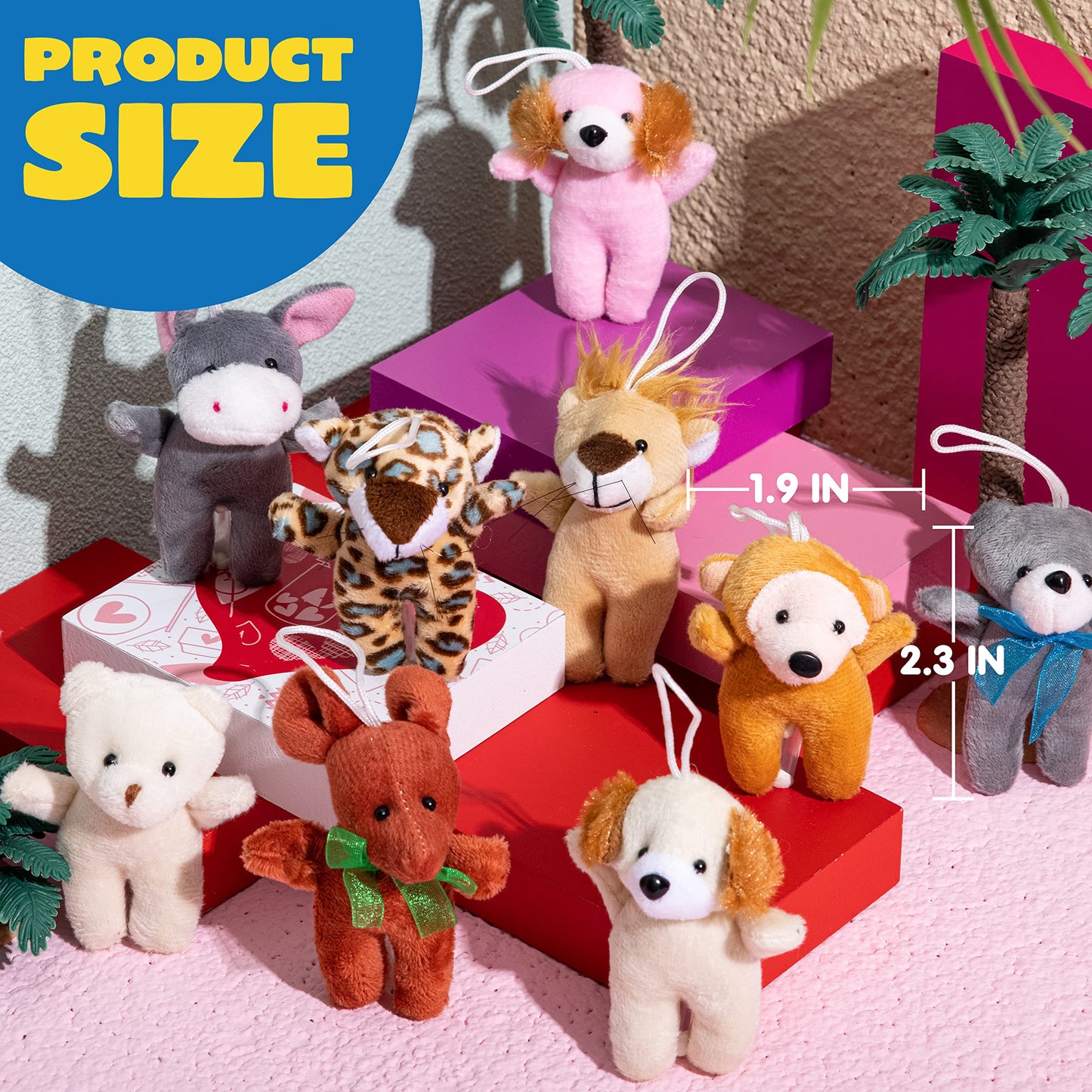 JOYIN 24 Pcs Mini Plush Toys, 3"/7.6cm Small Stuffed Animals for Kids' Birthday Party Favors, Pinata Fillers, Small Gifts for Kids, Raffle Prizes for Kids, Party Favors for Children's Birthday Party 3+ Years