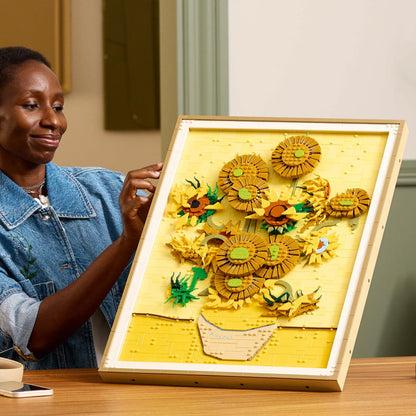 LEGO Art Vincent Van Gogh - Sunflowers - 3D flower painting with movable petals - Decor for living room or office - Building kit for adults - Creative gift idea for men & women 31215