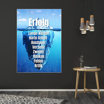 wandmotiv24 Poster as wall decor, size 100x70cm, Success Iceberg, Arctic, Work, Modern wall decor, Wall art, Decor, Picture M0031