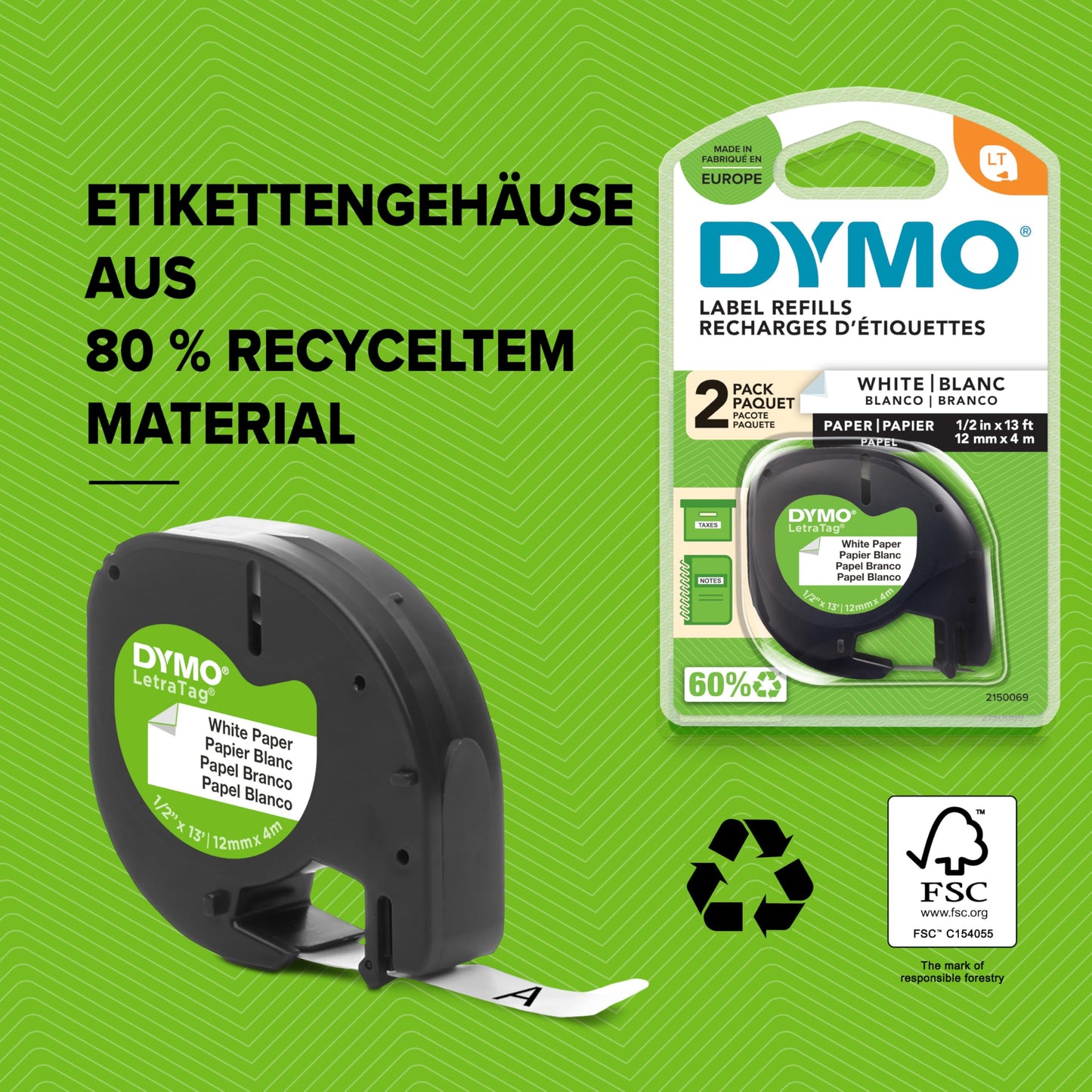 Dymo LetraTag LT-100H+ Label Maker Handheld with Holder | Portable label printer with ABC keyboard | Includes paper and clear plastic labels | Perfect for office & home.