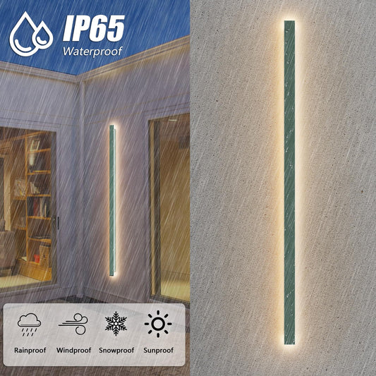 Klighten LED Long Wall Light, Anthracite Outdoor/Indoor Wall Lamp IP65, Outdoor Wall Lights 45W/150cm, Outdoor Light Iron Acrylic, Outdoor Lamp for Gardens Terraces Bedrooms, Warm Light 3000K