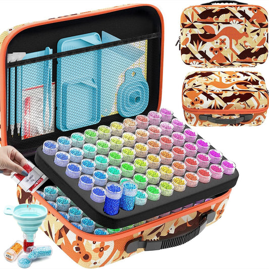 ARTDOT 5D Diamond Painting Accessories Boxes, 120 Pieces Diamond Painting Storage Box with Case Funnel Stickers (Australia)