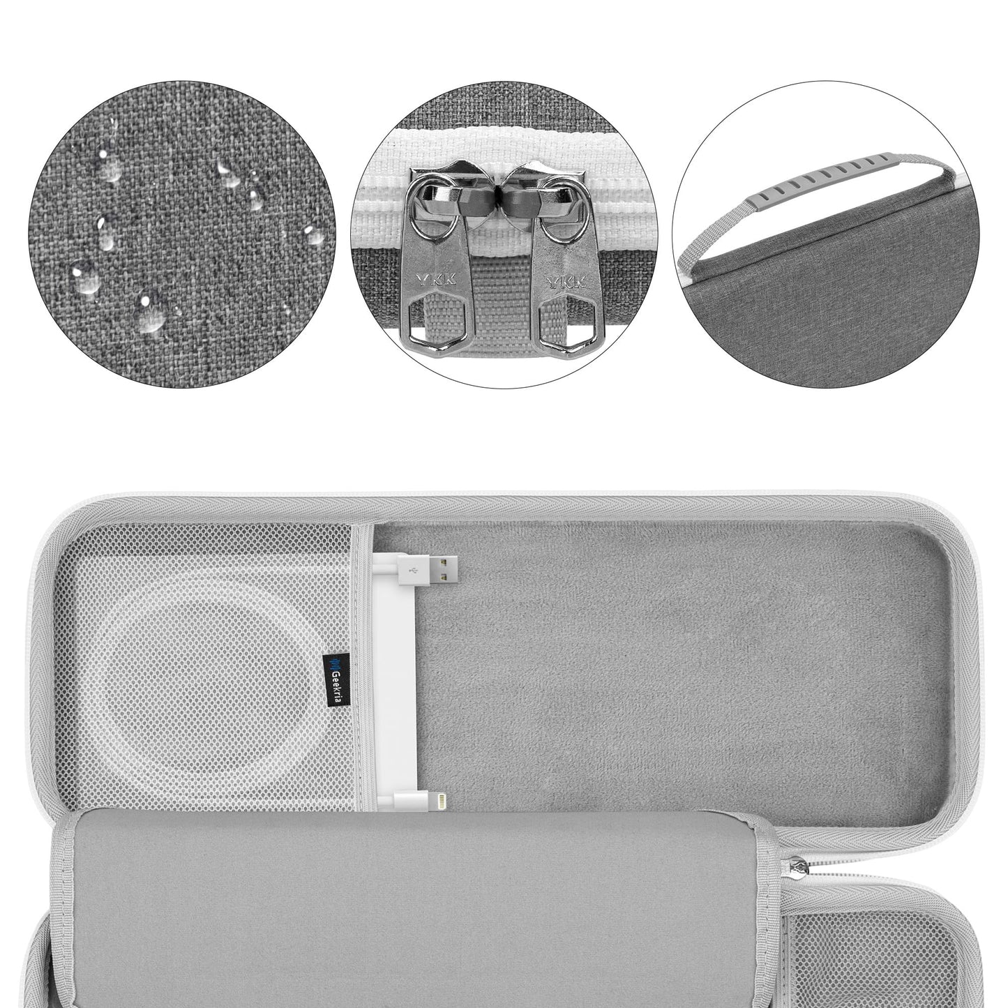 GEEKRIA Keyboard Carry Case, hard shell protection compatible with Apple Magic Keyboard (MXCL3LL/A) / MK2A3LL/A / MXCK3LL/A / MK293LL/A, Mouse Combo Case (Light Gray)