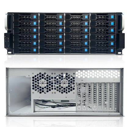 FANTEC 1873 SRC-4240X07 19" 4U 680mm Storage Enclosure (24x SAS/SATA drive bays with 2 status LEDs each, bays for 3.5" and 2.5" drives, USB 2 connection, 2x 80mm fans)
