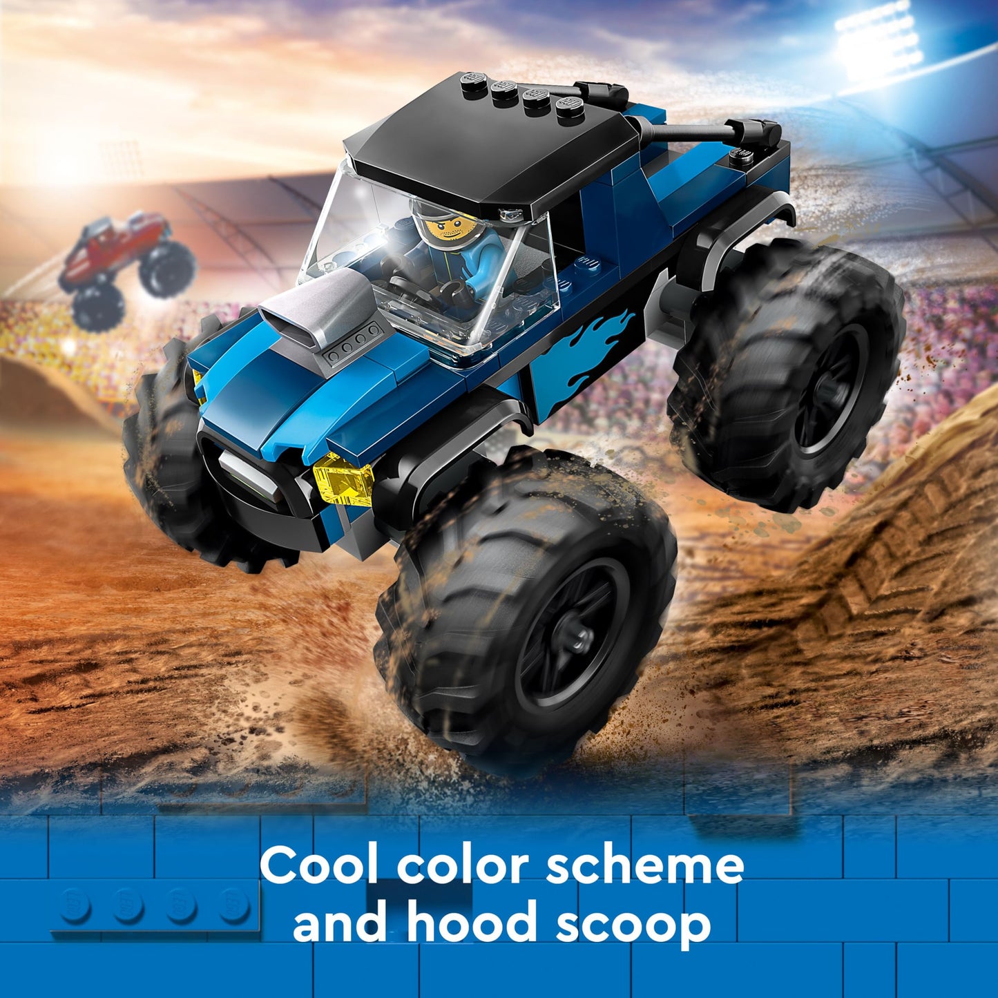 LEGO City Space Rover with Aliens, Car Set with Robot and Alien Toy Figures & City Blue Monster Truck, Off-Road Car Toy, Vehicle Set with Racing Driver Minifigure