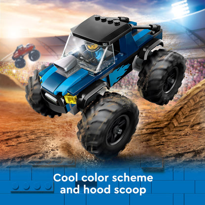 LEGO City Fire SUV with rescue boat, Off-road car toy & City Blue Monster Truck, Off-road car toy, vehicle set.