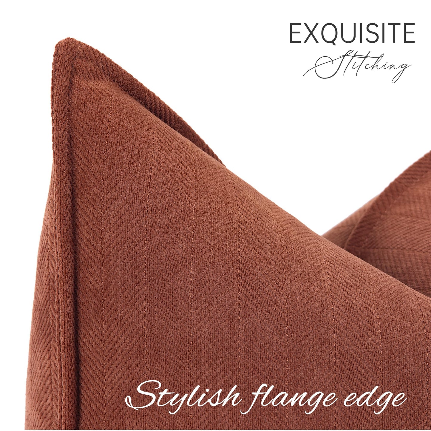 ZWJD Rust Pillow Cover 60x60 2-Pack Chenille Pillowcases Sofa Cushion Covers with elegant design, soft and luxurious decorative throw pillows for couch, bed, and home décor.