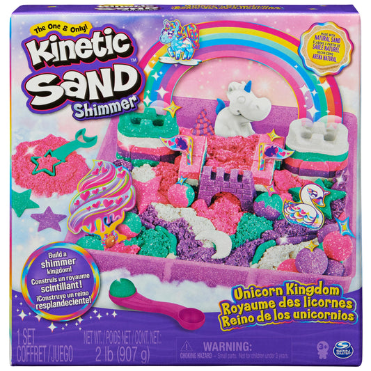 Kinetic Sand Magic Sand - Unicorn Kingdom 907g + 8 molds - Create mesmerizing shapes with this magical and colorful sand like playdough - Toy for kids ages 3+