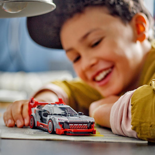 LEGO Speed Champions Audi S1 e-tron Quattro race car set with buildable, play and display toy car, model vehicle for kids, gift for 9 year old boys and girls 76921