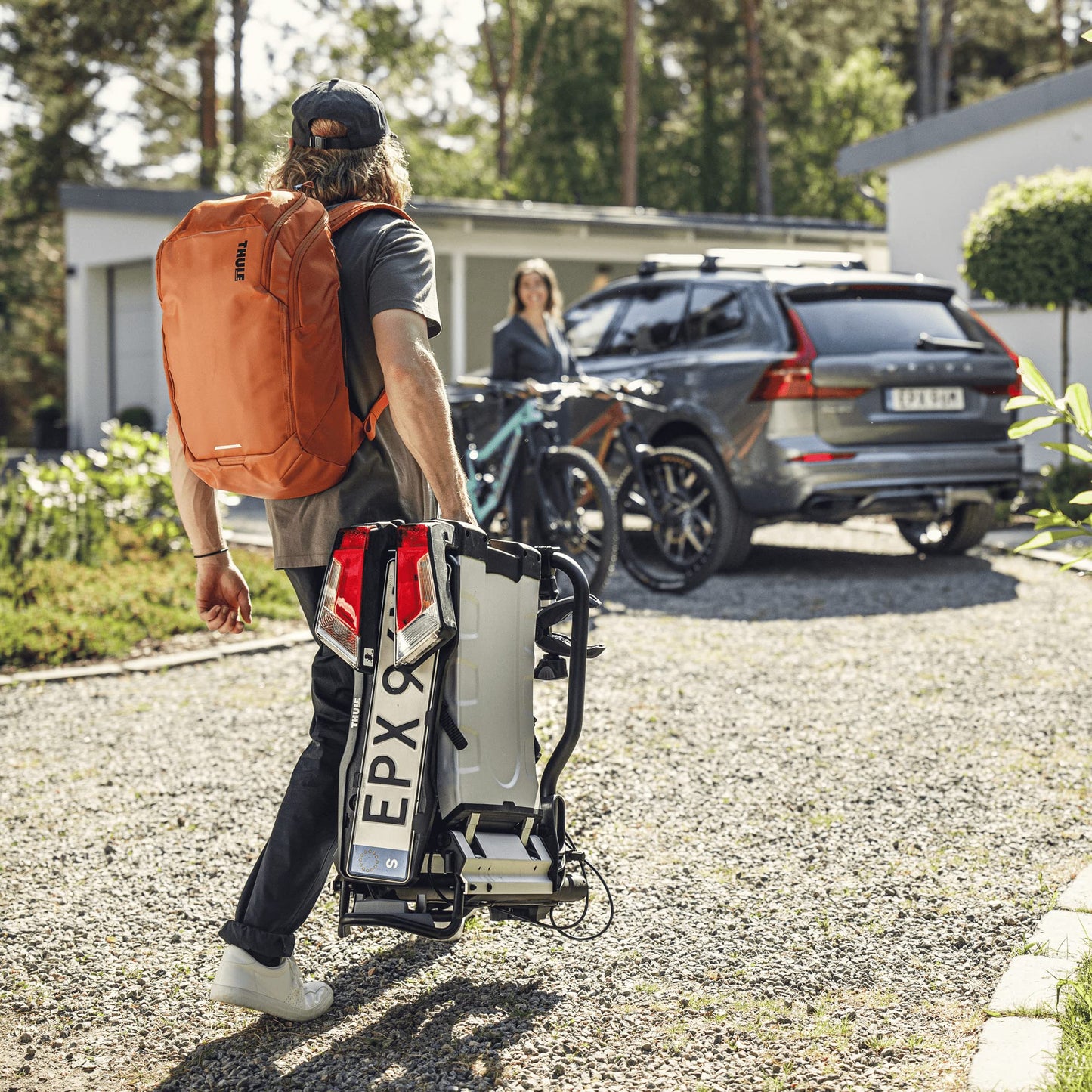 Thule EasyFold XT bike carrier for towbar 2 bikes silver