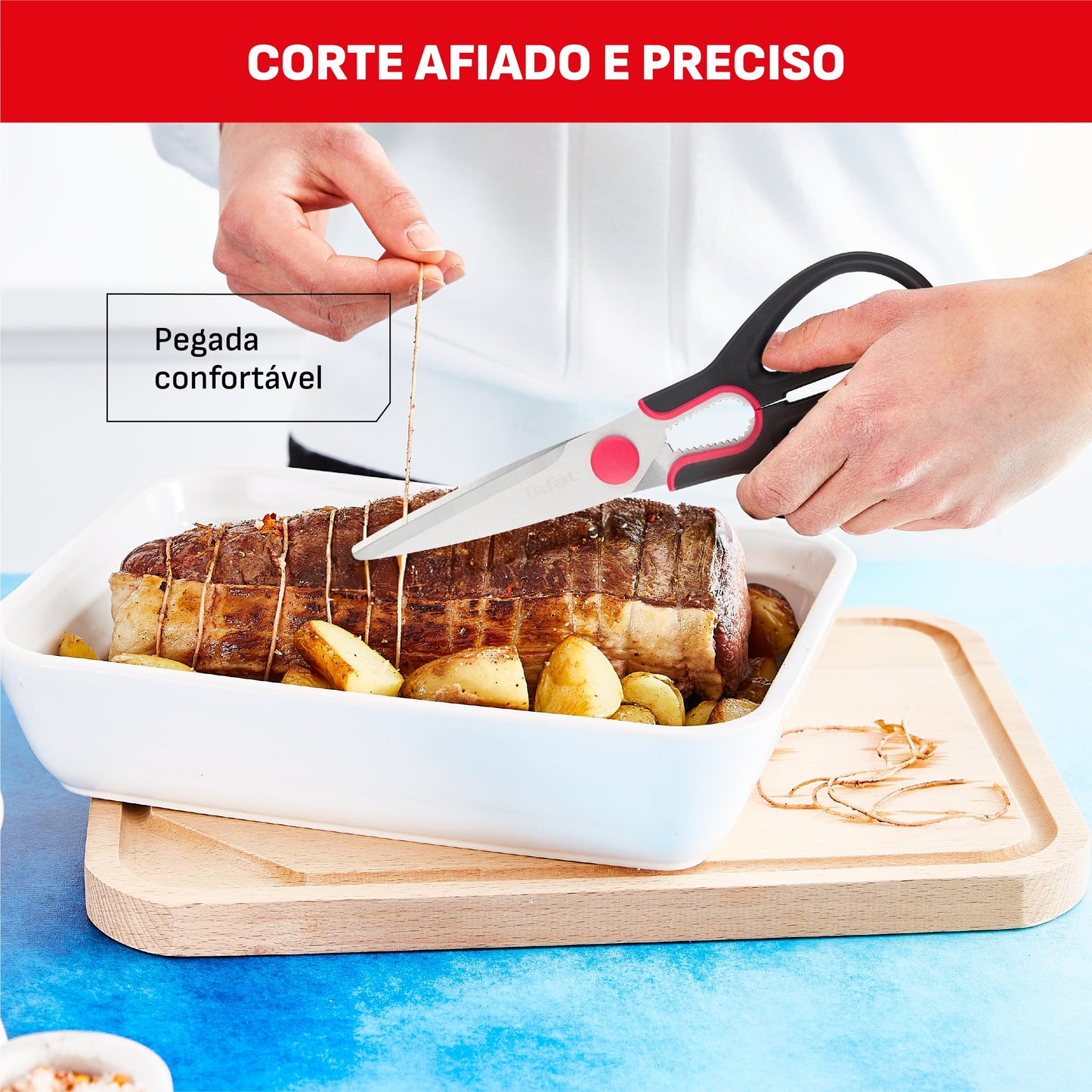 Tefal Ingenio K20741 kitchen scissors | 30 cm | plastic | detachable blades | dishwasher safe | Black/Red