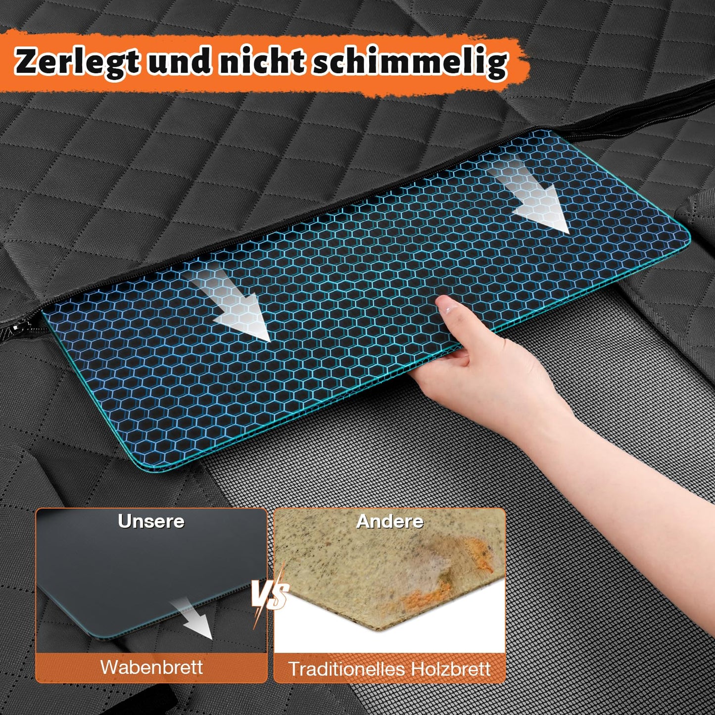 GL GLENSLAVE car seat cover for dogs, dog seat cover for backseat with mesh window, 100% waterproof car seat cover for car-truck-SUV travel camping mattress bed.