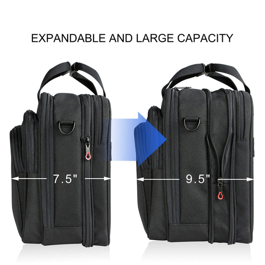 KROSER 18-inch handbag, laptop bag up to 17.3 inches, waterproof, expandable, document bag with shoulder strap, for travel/business/school/men/women, laptop bag.
