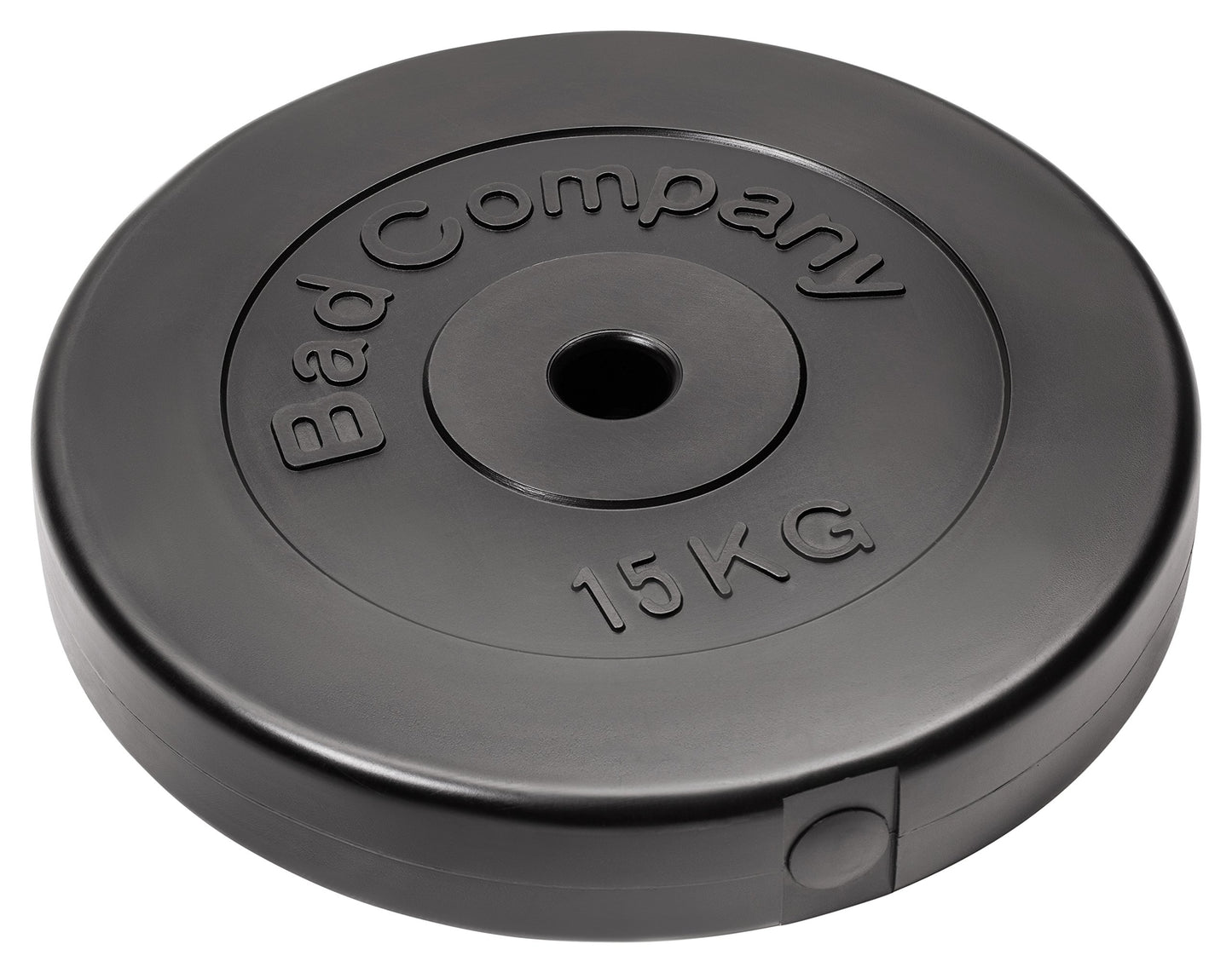 Bad Company weight plates 30/31 mm plastic 60kg I weight set 2 x 5 kg + 2 x 10 kg + 2 x 15 kg I weights for barbell and dumbbell.