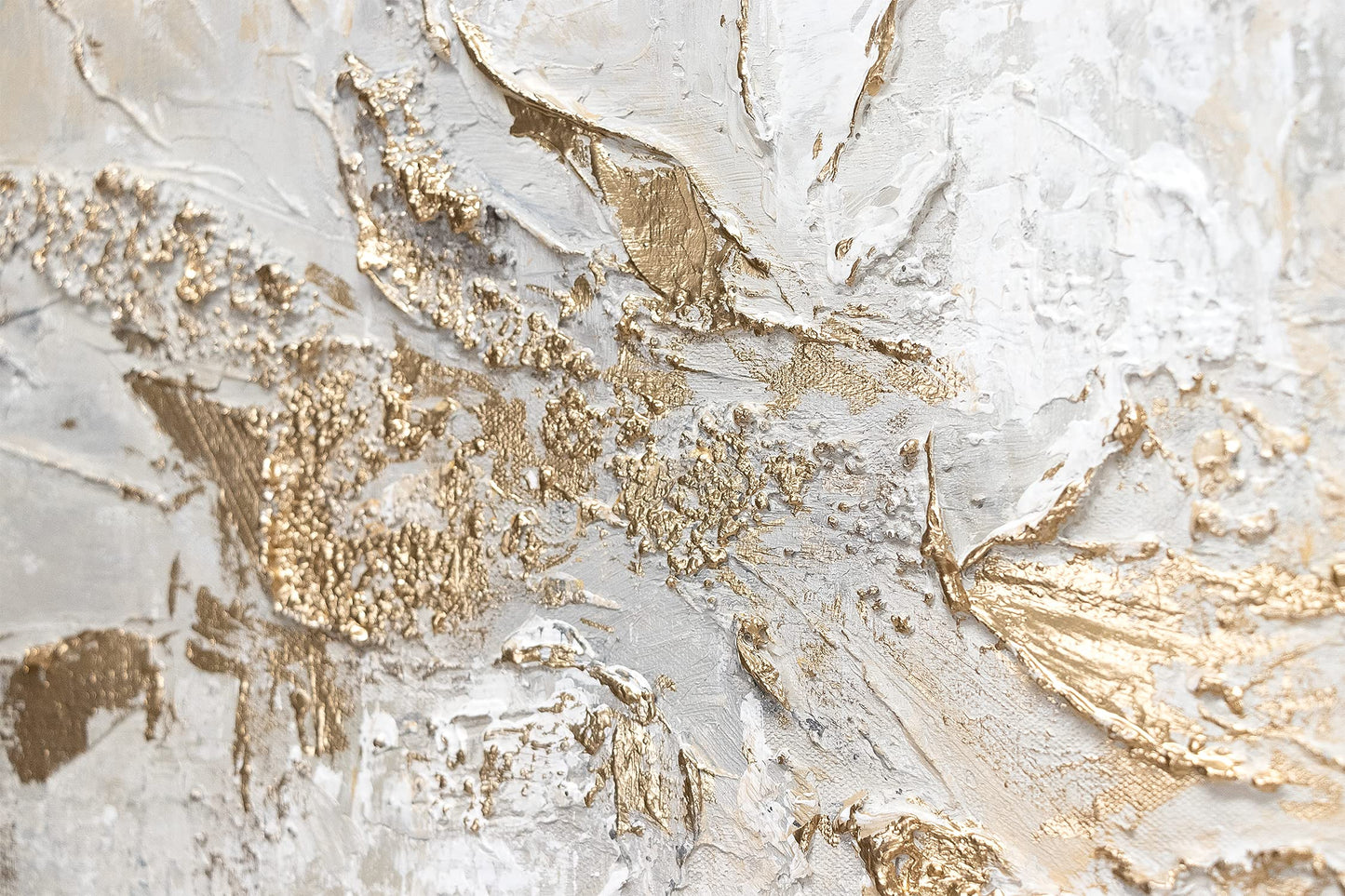 YS-Art Luxury Abstract Acrylic Painting on Canvas History Hand-painted Wall Art Living Room Modern Home Decor Office Gold Grey Beige Real Art with Frame 120x60 cm