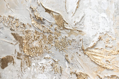 YS-Art Luxury Abstract Acrylic Painting on Canvas History Hand-painted Wall Art Living Room Modern Home Decor Office Gold Grey Beige Real Art with Frame 120x60 cm