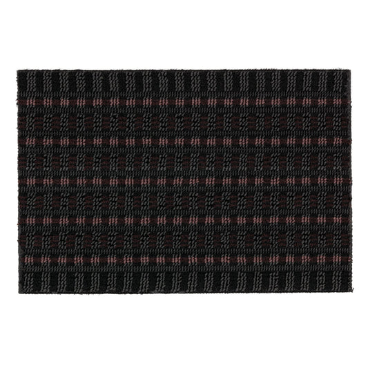 Astra Premium Outdoor Mat - Poly Brush - durable doormat - black/burgundy - 50 x 80 cm