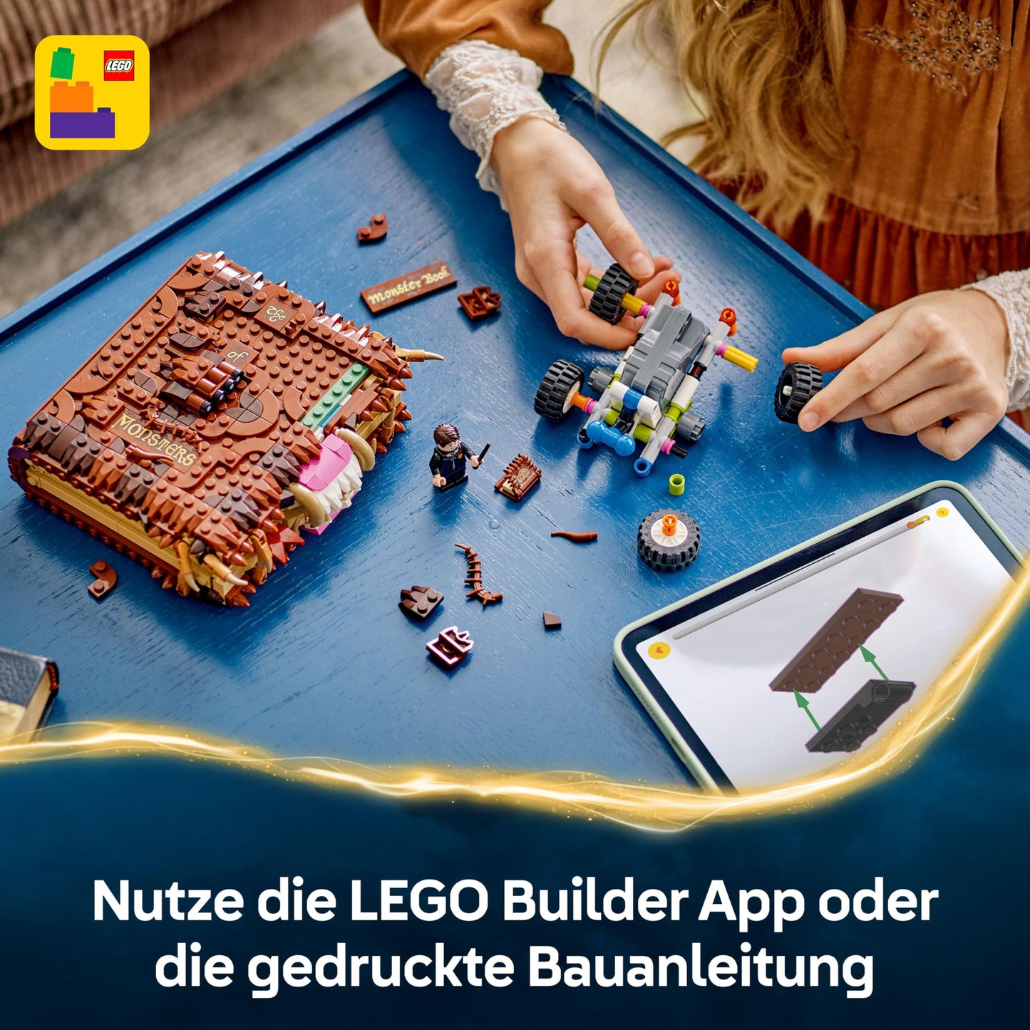 LEGO Harry Potter Monster Book of Monsters - Interactive toy with pull-back motor and biting mouth - includes Neville Longbottom mini figure - gift for kids, Harry Potter fans - 76449