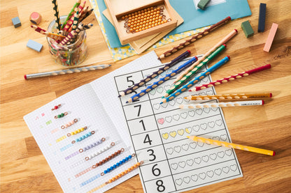 STABILO - Ergonomic colored pencil for right-handers - EASYcolors - 24 pack - with 24 different colors.