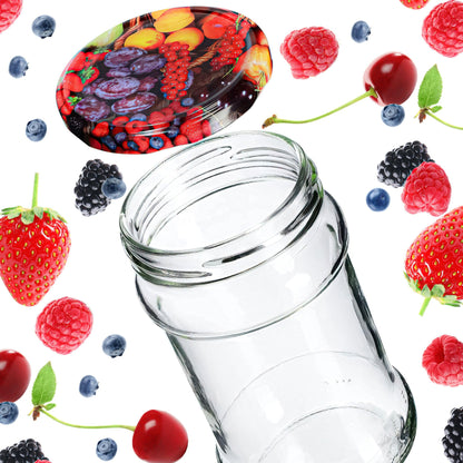 Blumixx canning jars 315ml - 48x storage jars with airtight lids, versatile for jam, kitchen storage, oats containers, preserving stock for canning.