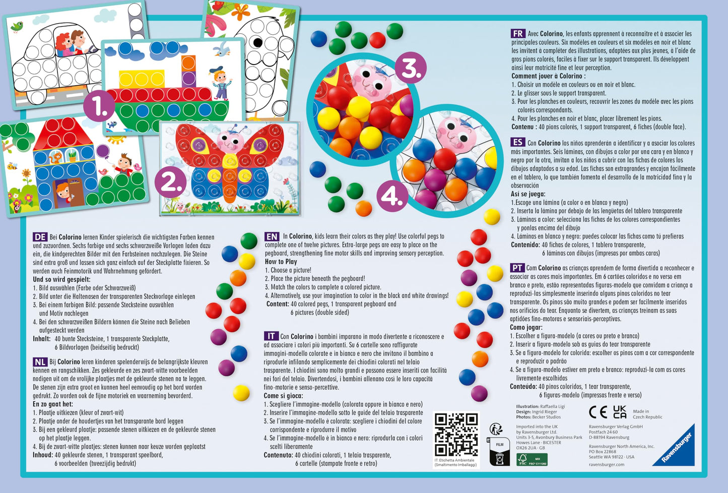 Ravensburger Children's Games 20832 - Colorino - Children's Game for Learning Colors, Mosaic Stacking Game, Toy for Ages 2 and up