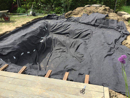 Aquagart pond liner I 2m wide base for your pool I ground protection for your pond liner I water-permeable ground protection fleece I protective fleece for your pool bottom (8m, gray 500g 2m wide)