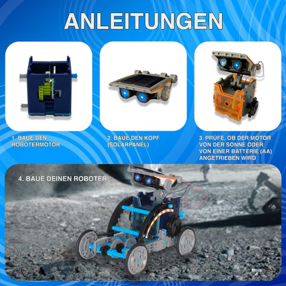 FUNTECH Solar Robot 12 in 1 for kids aged 8 and up, educational toy, robot kit, STEM learning and science kit, gifts for boys and girls (190 pieces)