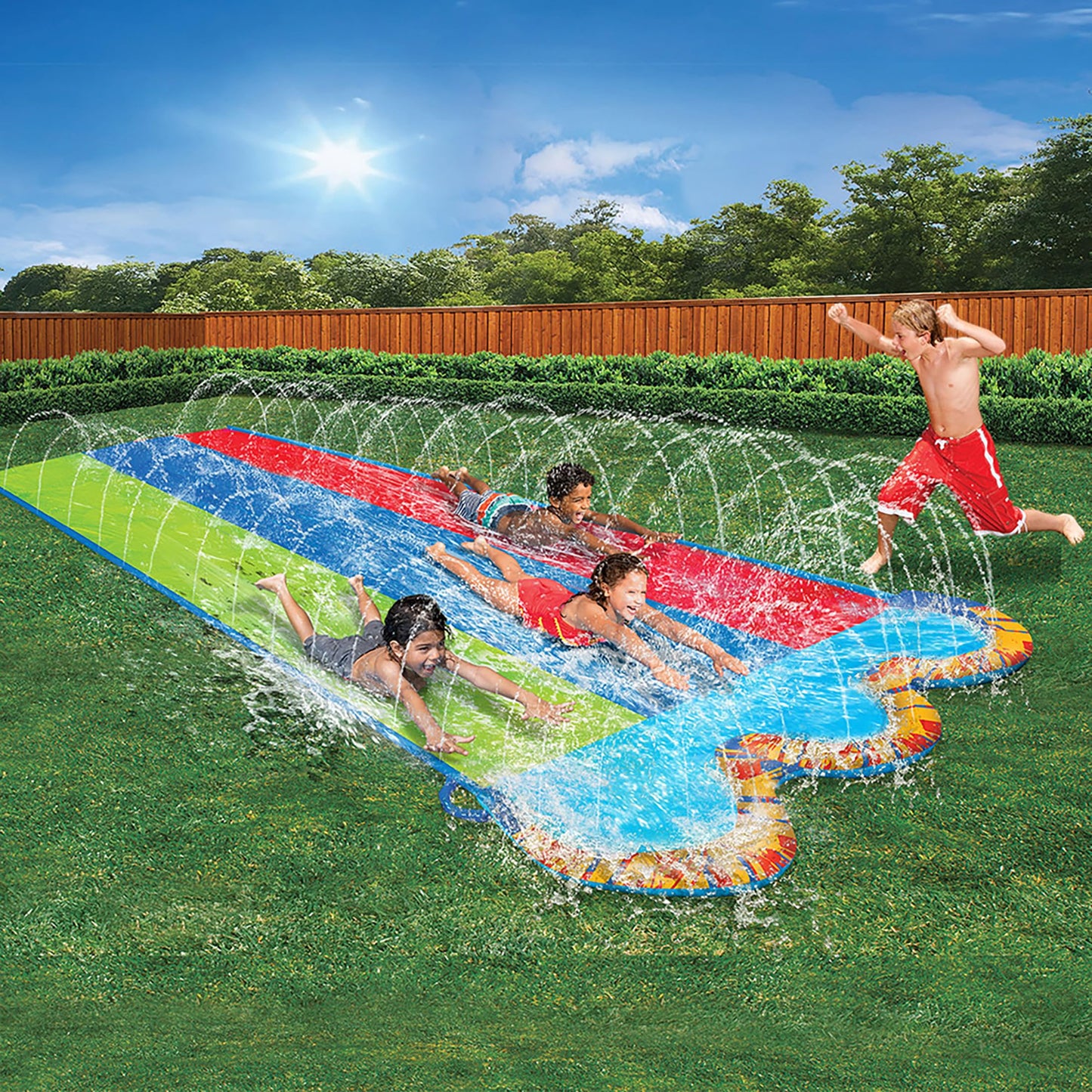 BANZAI Speed Triple Water Slide Duel Waterslide 487 cm with Sprinkler