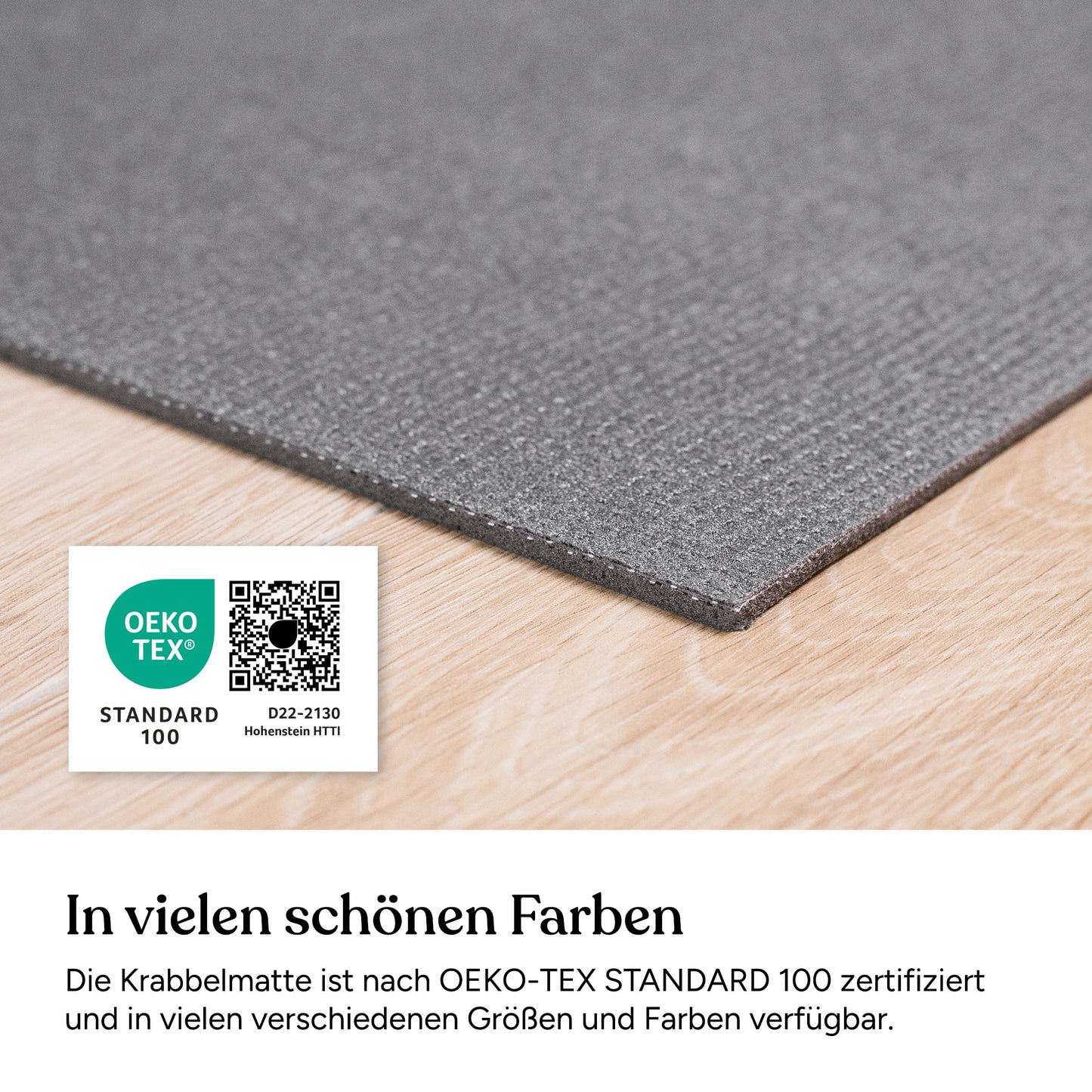 Honored Child® Made in Germany Anti-Slip Crawling Mat Oeko-Tex Mats | Playmat Baby | Size 120x120cm GRAY