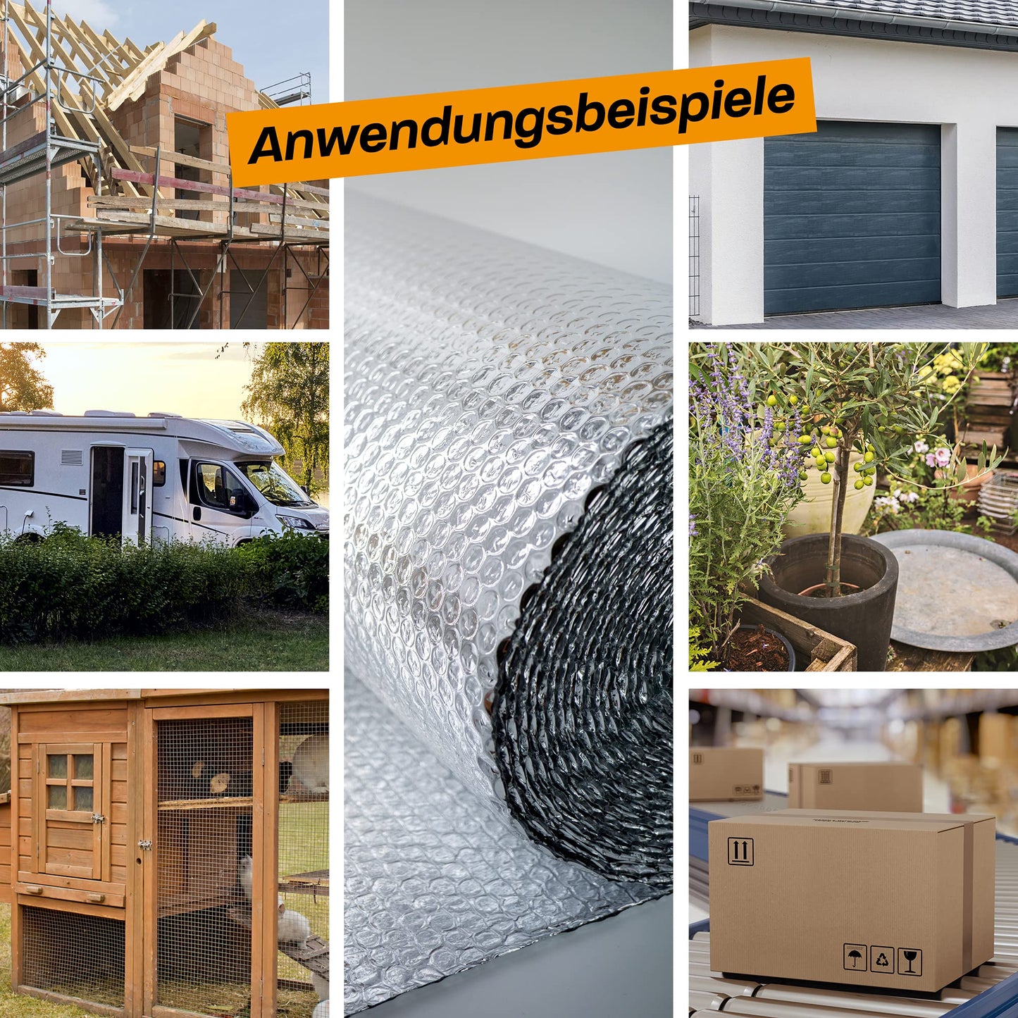 Hinrichs Insulation Foil 10m x 60cm - Thermal foil for windows, car, camping or pool - Perfect for thermal insulation, cold protection and blackout - Coated on both sides.