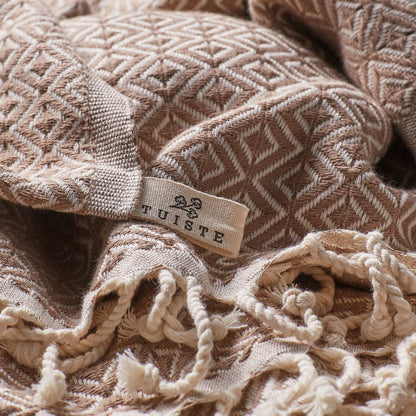 Twist Sauna Towel Beige Brown 2 Pack, Sauna Wrap for Women and Men, Beach Towel, Sauna Towel, Picnic Blanket, Hammam Towel 100% Cotton, Beach Towels, Oversized Beach Towel, Bath Towel 100x180.