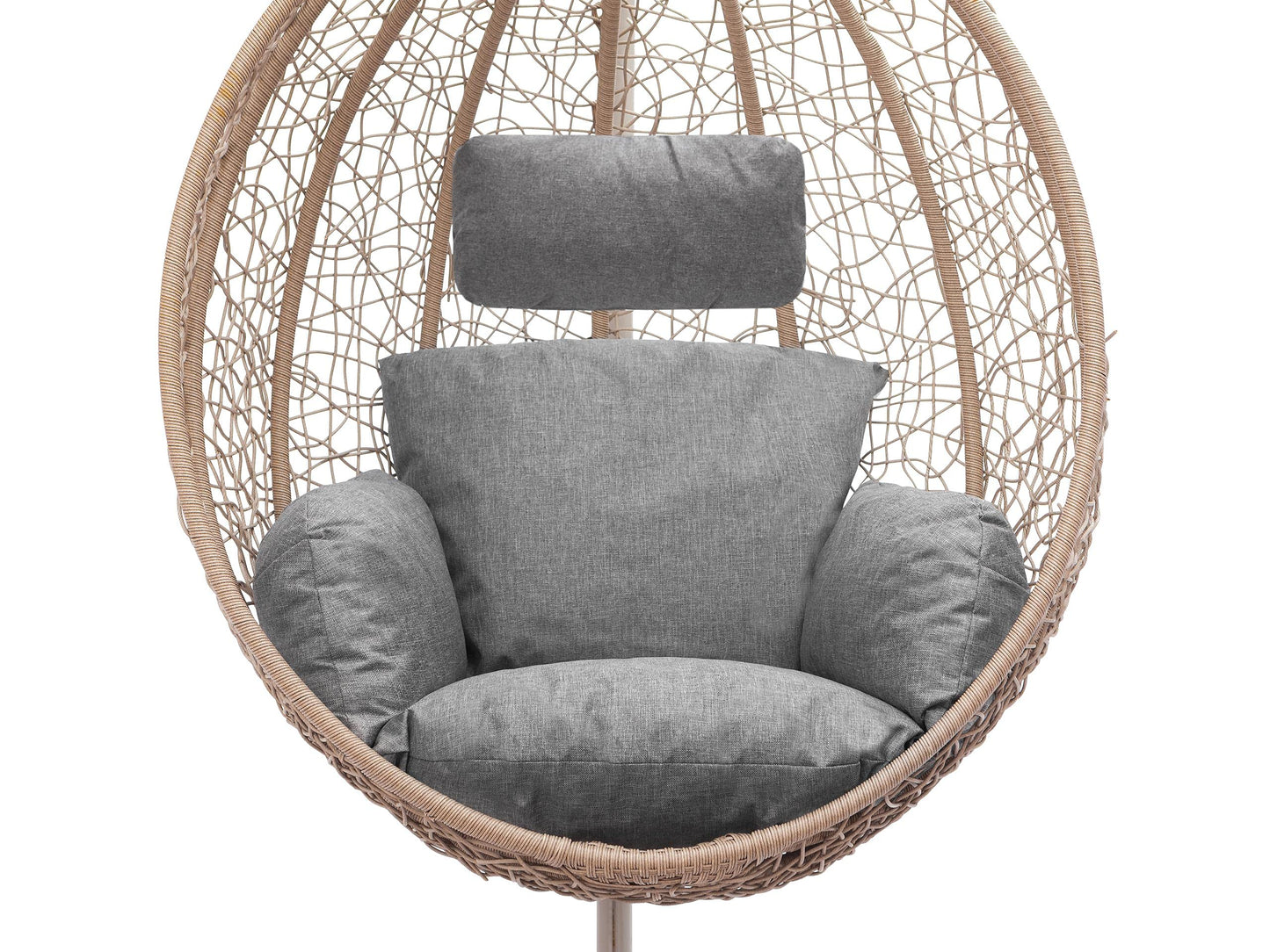 PillowPrim pillow for hanging chair outdoor - pallet cushion - for lounge fans & terrace lovers - comfort while swinging - washable, graphite, rattan-compatible